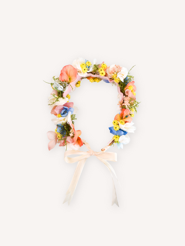 Zijden Bloemenkroon mix kleuren